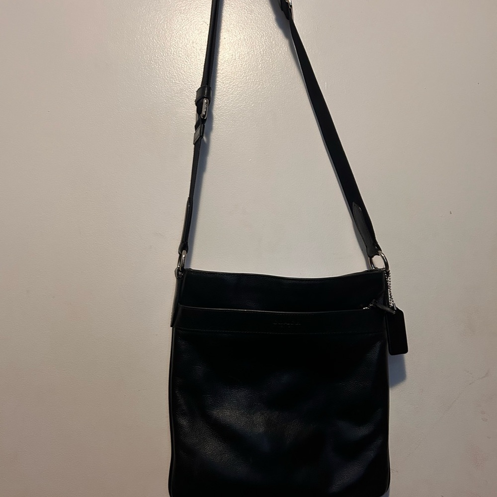 Coach Black Leather Messenger Bag